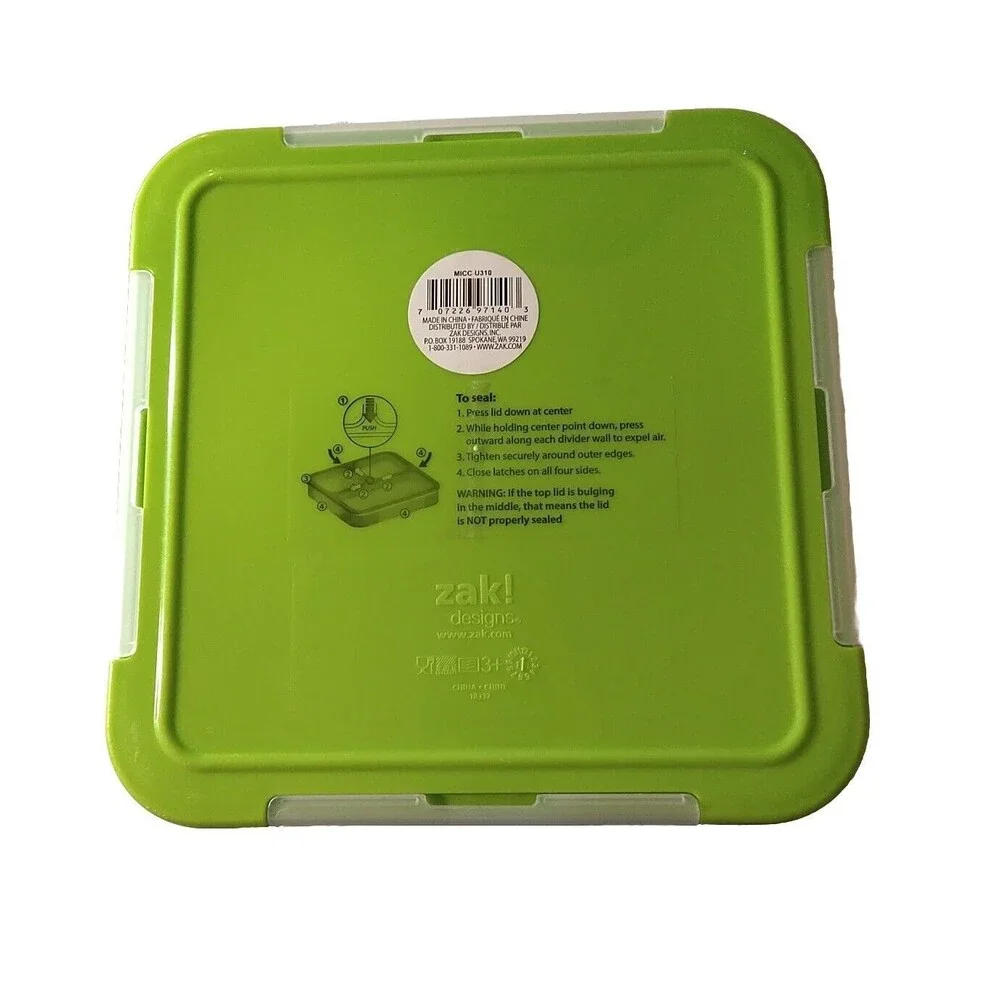 Zak Designs Minecraft 27oz Plastic Ultra Slim Lunch Snack Container Bento Box
